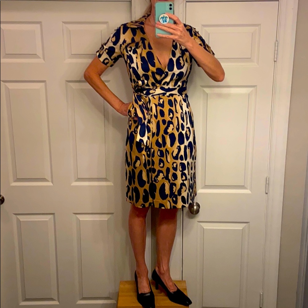 Diane Von Furstenberg Leopard Print Wrap Dress